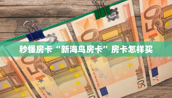 秒懂房卡“新海鸟房卡”房卡怎样买 秒懂房卡“新海鸟房卡”房卡怎样买