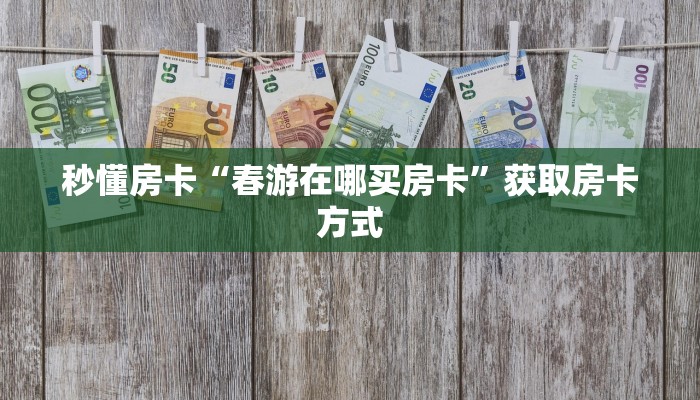 秒懂房卡“春游在哪买房卡”获取房卡方式 秒懂房卡“春游在哪买房卡”获取房卡方式